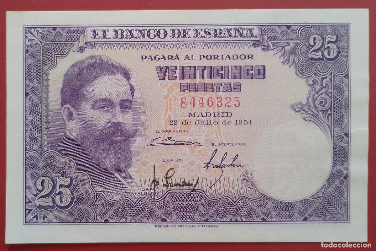 Billetes espa&ntilde;oles: BILLETE DE 25 PESETAS 1954 ALBENIZ S/S MUY ESCASO S/C-