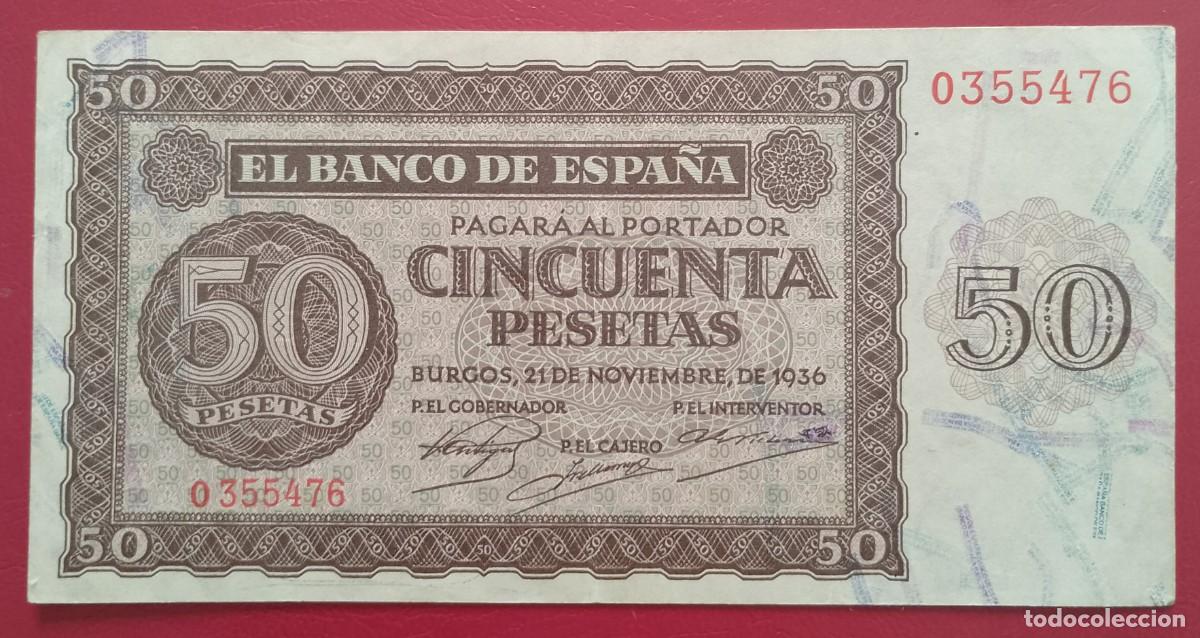 Billetes espa&ntilde;oles: BILLETE DE 50 PESETAS BURGOS 1936 EBC