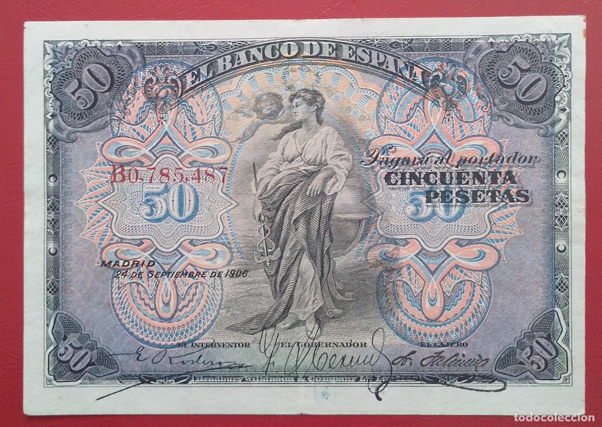 Billetes espa&ntilde;oles: BILLETE DE 50 PESETAS 1906 ALEGORIAS MBC+