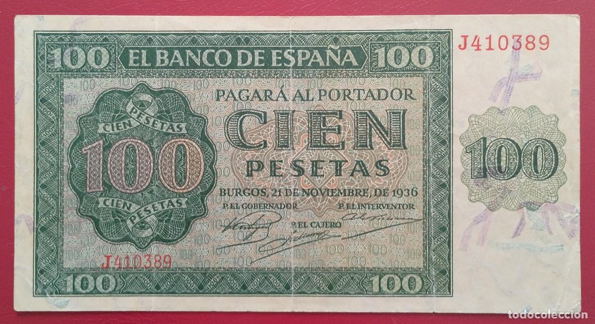 Billetes espa&ntilde;oles: BILLETE DE 100 PESETAS 1936 BURGOS MBC+(ESCASO)