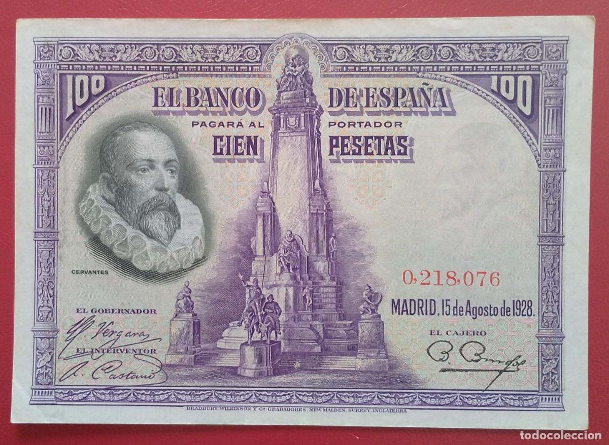 Billetes espa&ntilde;oles: BILLETE DE 100 PESETAS 1928 CERVANTES EBC+ S/S MUY ESCASO
