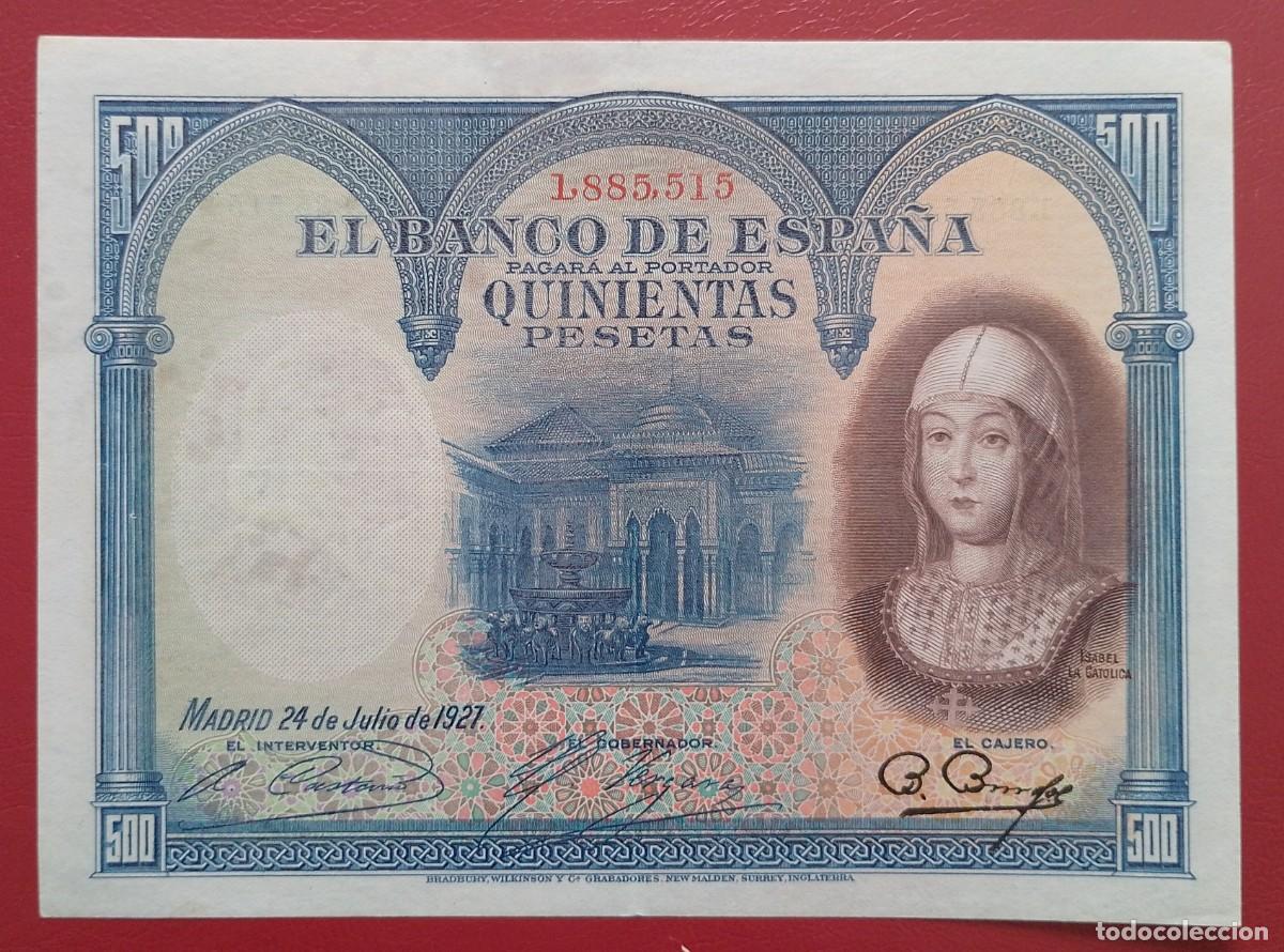Billetes espa&ntilde;oles: BILLETES DE 500 PESETAS 1927 ISABEL LA CATOLICA S/C- INAPRECIABLE DOBLEZ CENTRAL