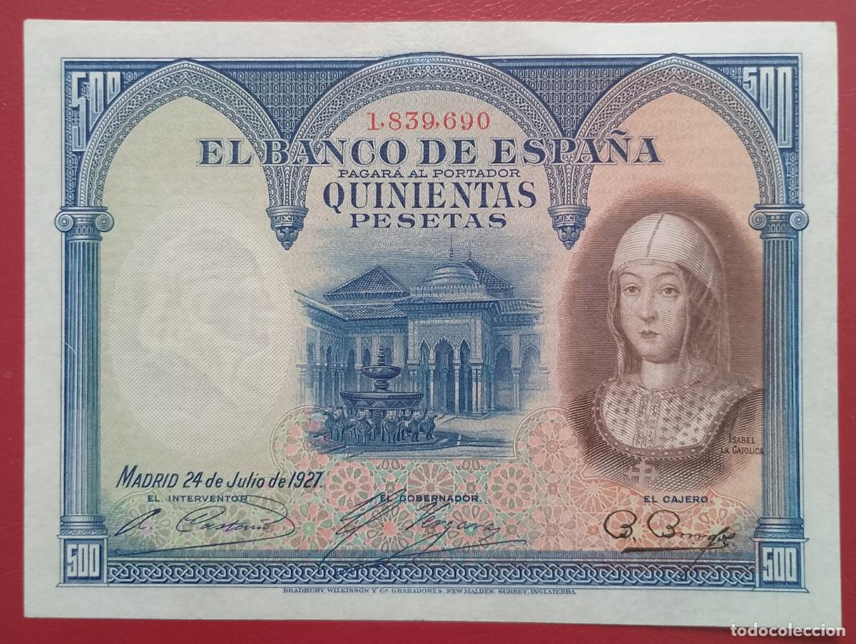 Billetes espa&ntilde;oles: BILLETES DE 500 PESETAS 1927 ISABEL LA CATOLICA S/C- INAPRECIABLE DOBLEZ CENTRAL