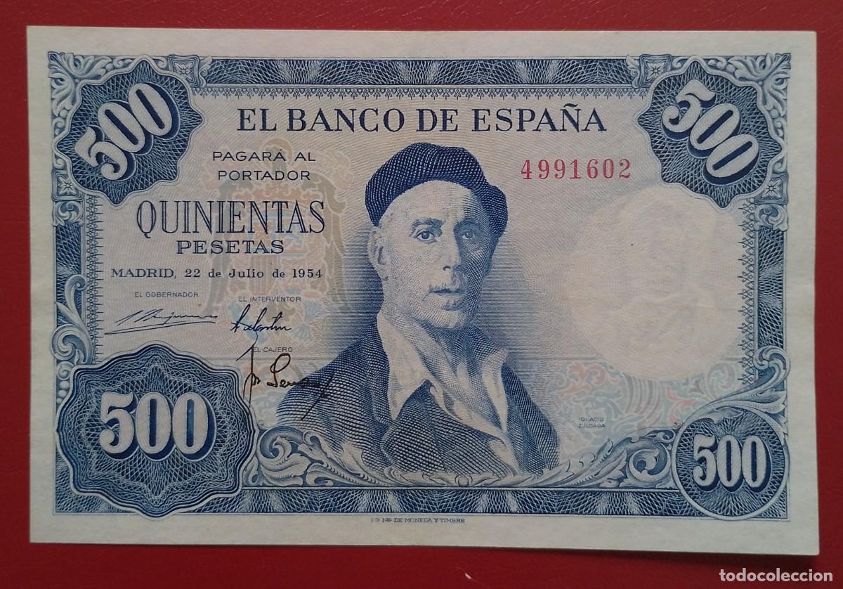 Billetes espa&ntilde;oles: BILLETE DE 500 PESETAS 1954 ZULOAGA S/S S/C-