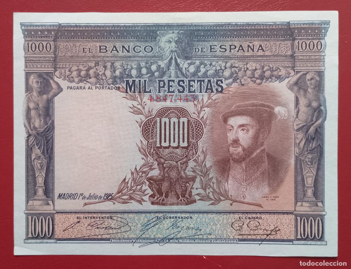 Billetes espa&ntilde;oles: BILLETE DE 1000 PESETAS 1925 CARLOS I S/C- LIGERISIMA DOBLEZ CENTRAL