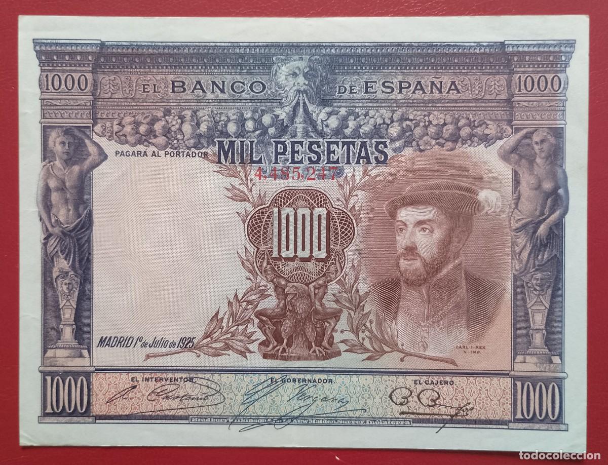 Billetes espa&ntilde;oles: BILLETE DE 1000 PESETAS 1925 CARLOS I S/C- LIGERISIMA DOBLEZ CENTRAL
