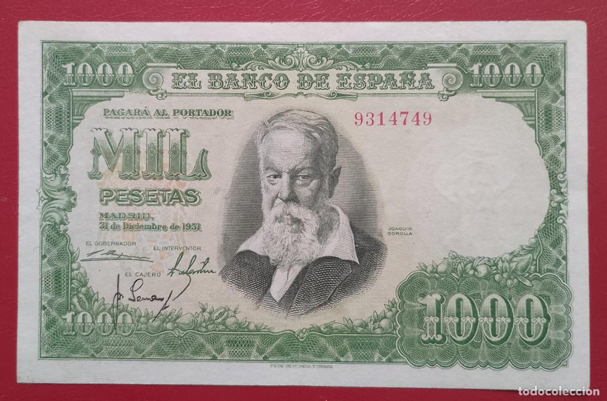 Billetes espa&ntilde;oles: BILLETE DE 1000 PESETAS 1951 SOROLLA S/S EBC++