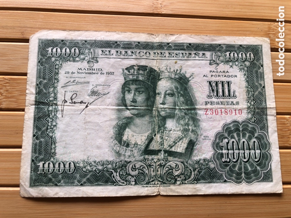 Billetes espa&ntilde;oles: BILLETE DE MIL (1000) PESETAS - 1957 - REYES CATOLICOS . ASM