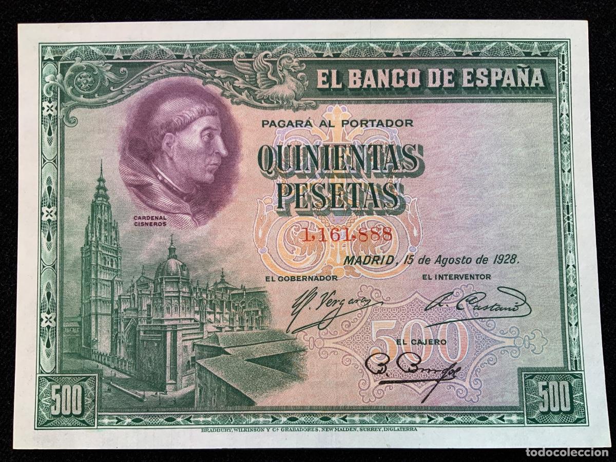 Billetes espa&ntilde;oles: Billete de 500 pesetas 1928, sc, sin letra de serie.