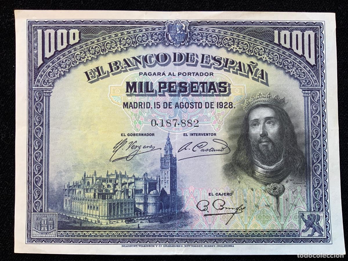 Billetes espa&ntilde;oles: Billete de 1000 pesetas 1928, ebc- sin letra de serie.