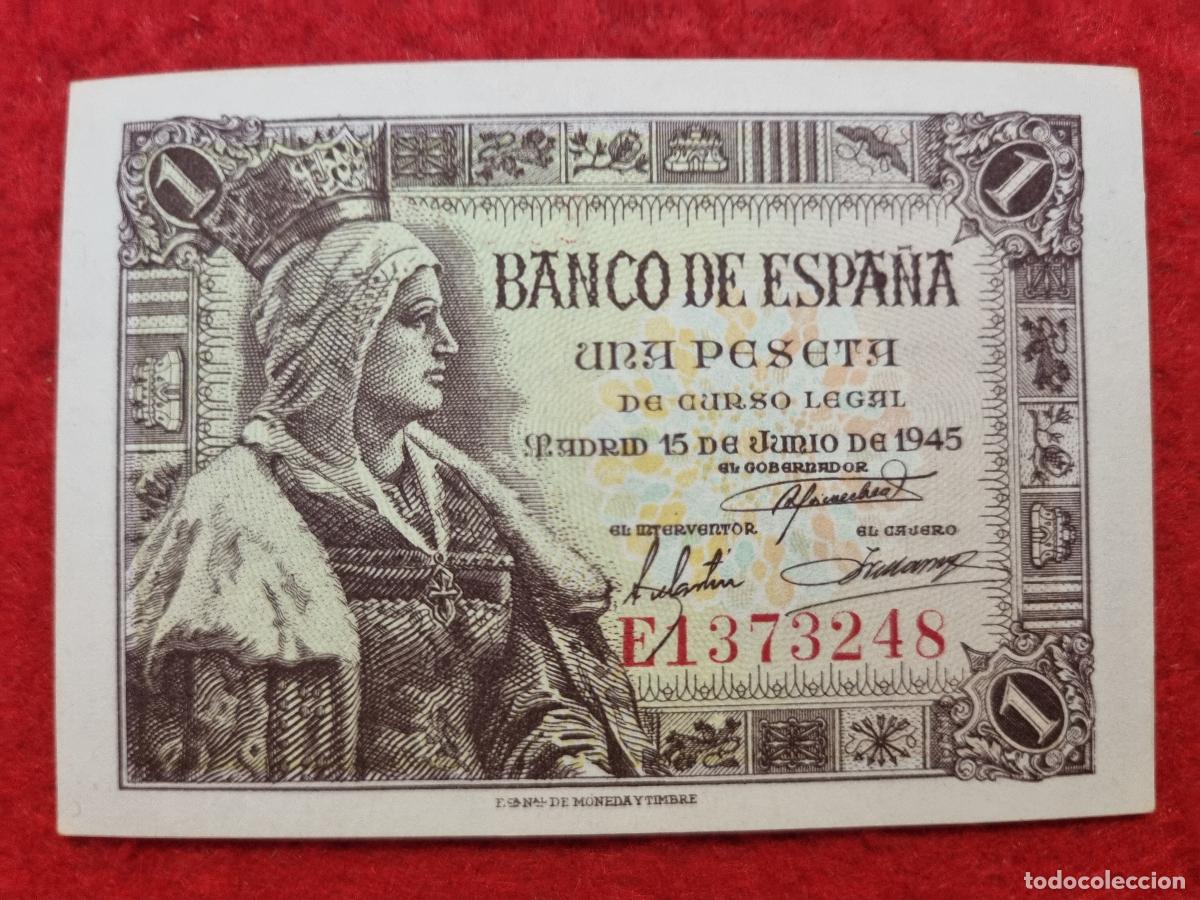 Billetes espa&ntilde;oles: BILLETE 1 PESETA 1945 SIN CIRCULAR PLANCHA SERIE E ORIGINAL T248