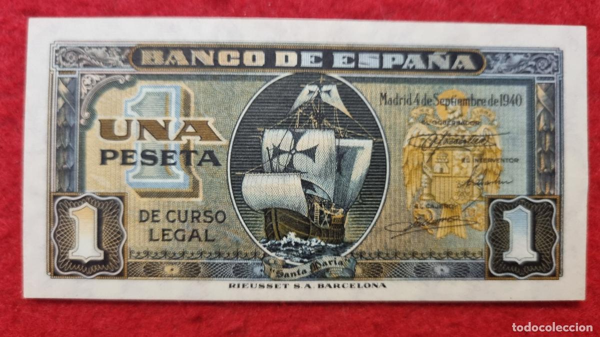 Billetes espa&ntilde;oles: BILLETE 1 PESETA SEPTIEMBRE 1940 SIN CIRCULAR SERIE A ORIGINAL T035
