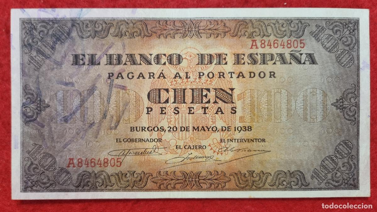 Billetes espa&ntilde;oles: BILLETE 100 PESETAS 1938 MBC++ SERIE A ORIGINAL T805