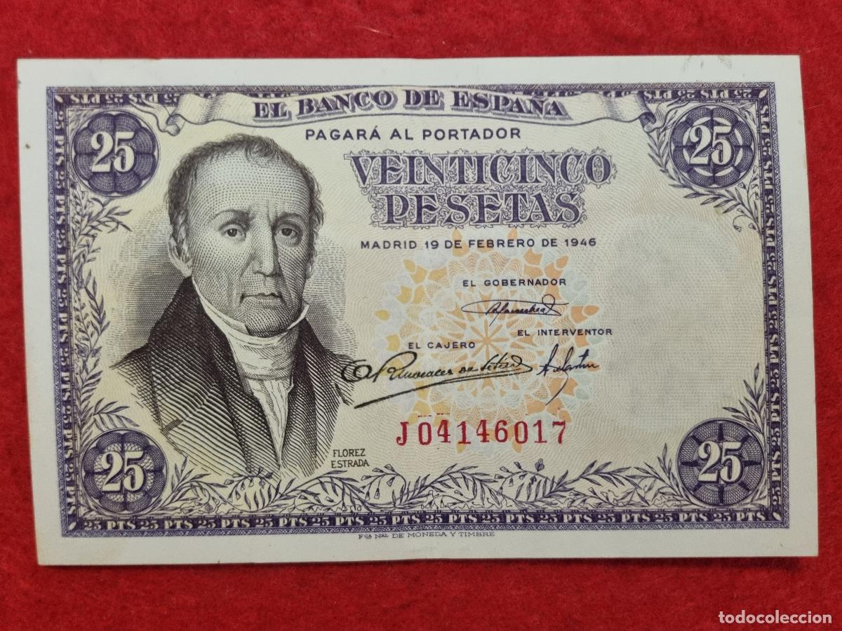 Billetes espa&ntilde;oles: BILLETE 25 PESETAS 1946 MBC++ SERIE J ORIGINAL T017