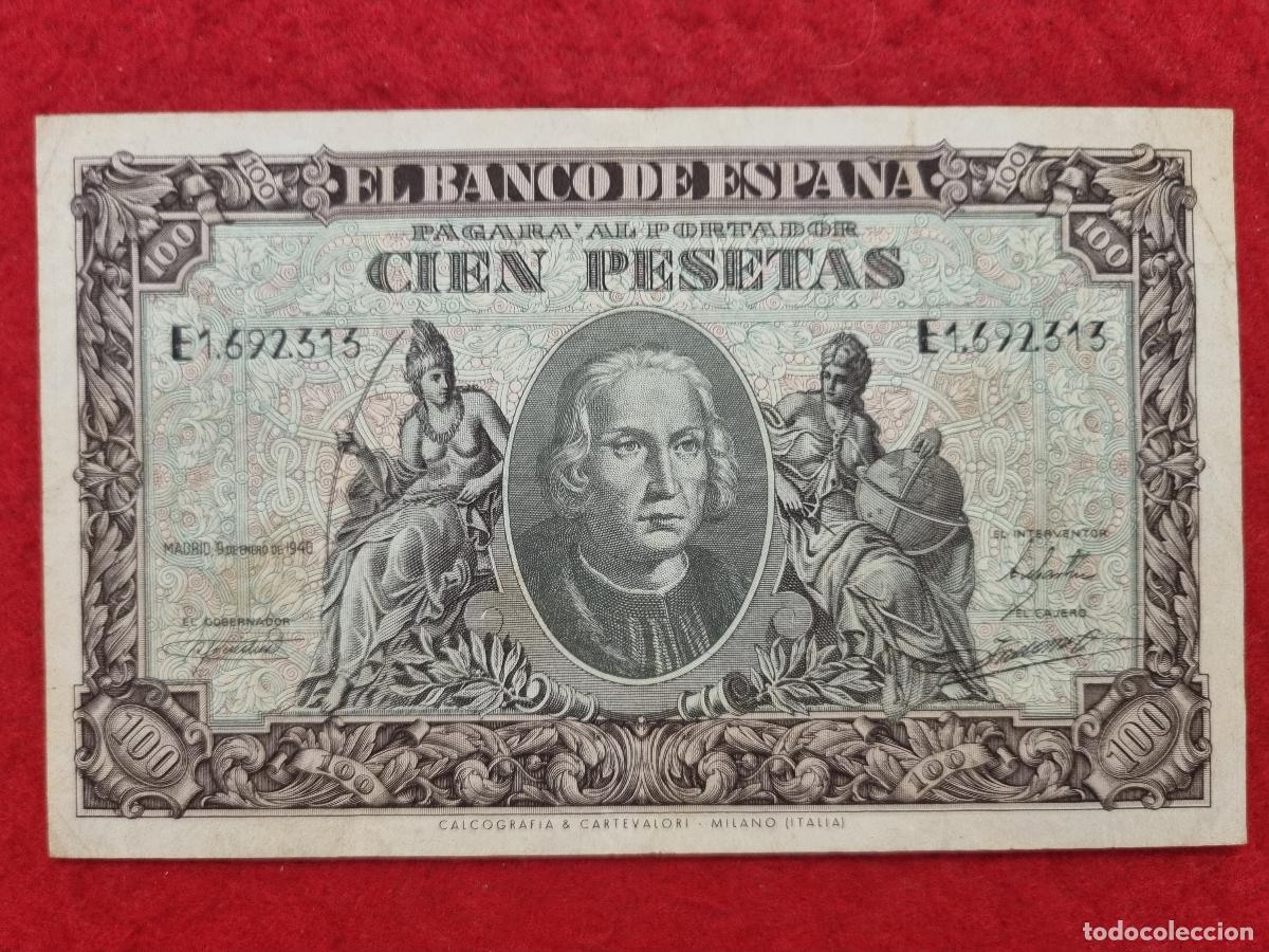 Billetes espa&ntilde;oles: BILLETE 100 PESETAS 1940 MBC SERIE E ORIGINAL T313