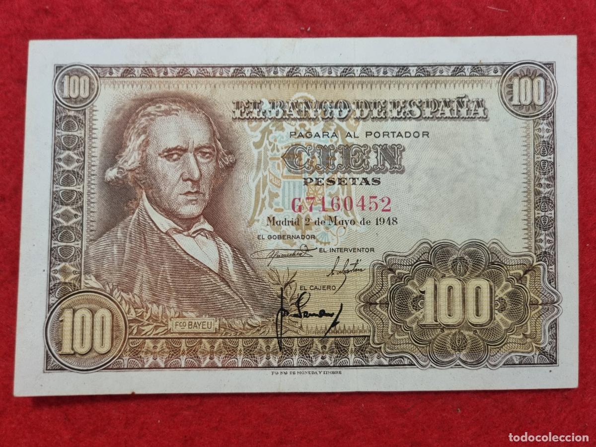 Billetes espa&ntilde;oles: BILLETE 100 PESETAS 1948 NAYEU MBC+ SERIE A ORIGINAL T452