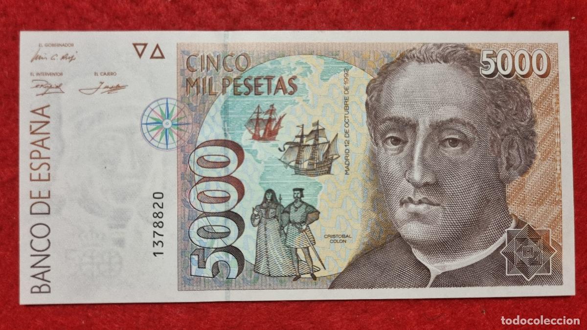 Billetes espa&ntilde;oles: BILLETE 5000 PESETAS 1992 SIN CIRCULAR PLANCHA OJO SIN SERIE ORIGINAL T820