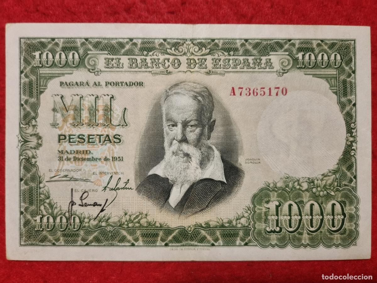 Billetes espa&ntilde;oles: BILLETE 1000 PESETAS 1951 MBC+ SERIE A ORIGINAL T170