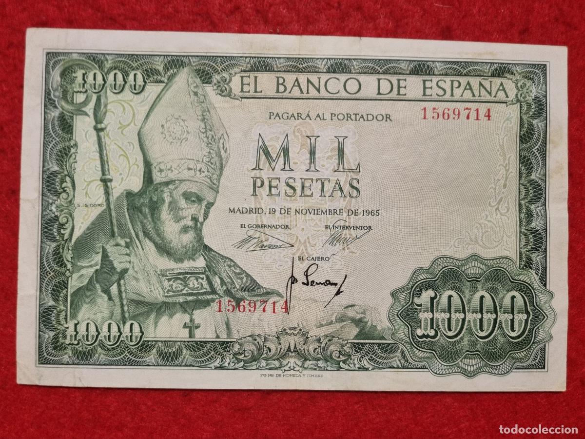 Billetes espa&ntilde;oles: BILLETE 1000 PESETAS 1965 MBC+ OJO SIN SERIE ORIGINAL T714