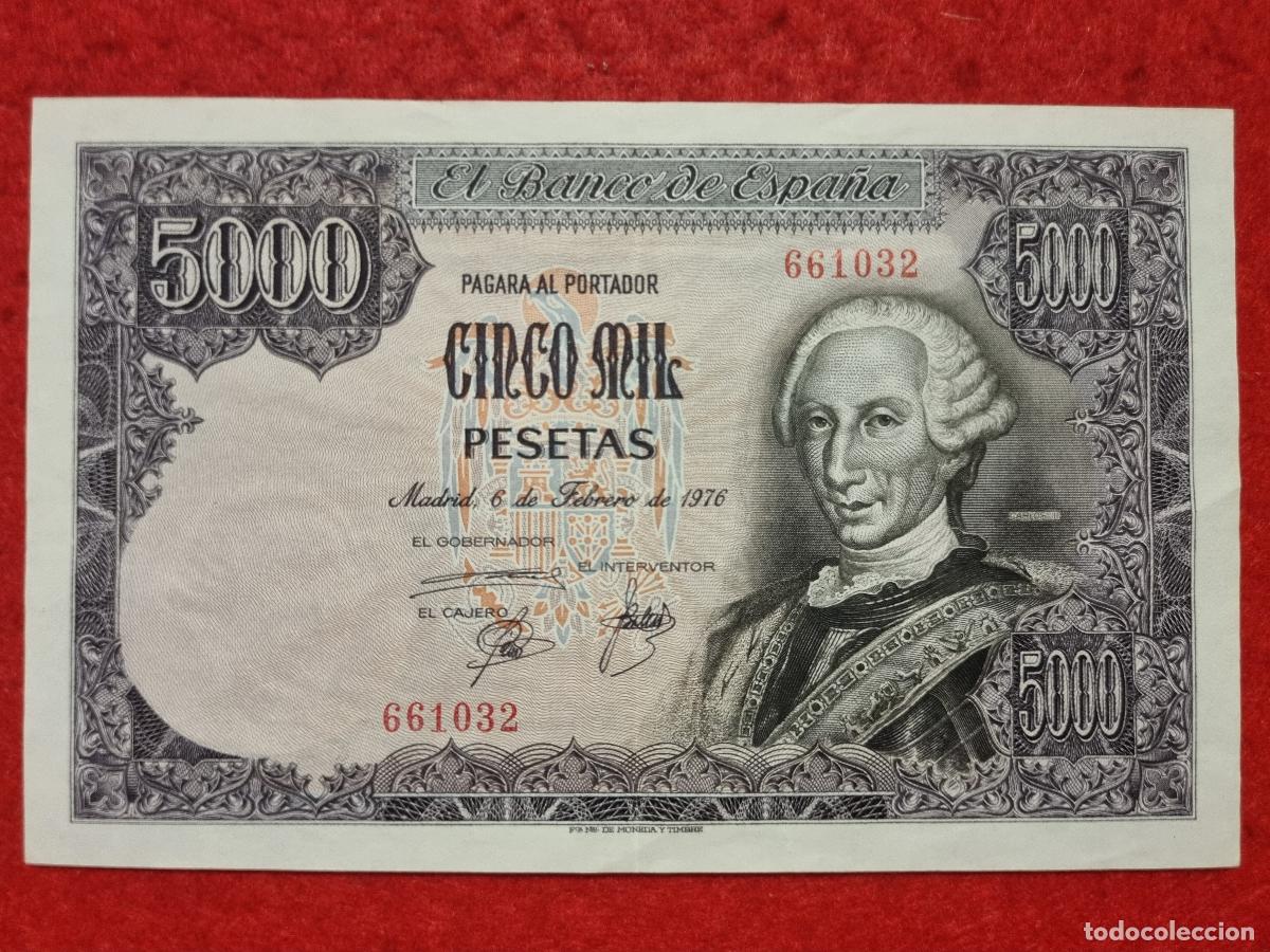 Billetes espa&ntilde;oles: BILLETE 5000 PESETAS 1976 CARLOS III EBC OJO SIN SERIE ORIGINAL T032