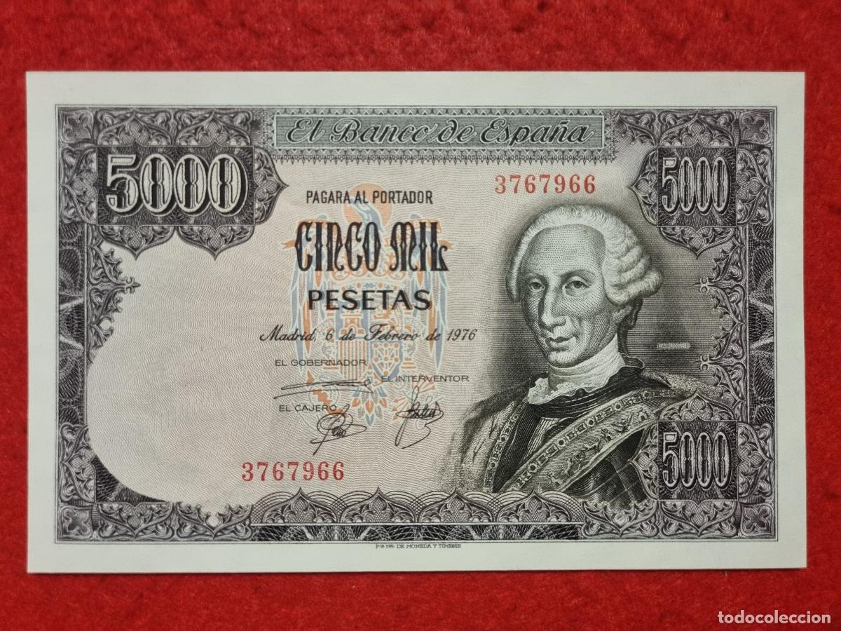 Billetes espa&ntilde;oles: BILLETE 5000 PESETAS 1976 CARLOS III SIN CIRCULAR- OJO SIN SERIE ORIGINAL T966
