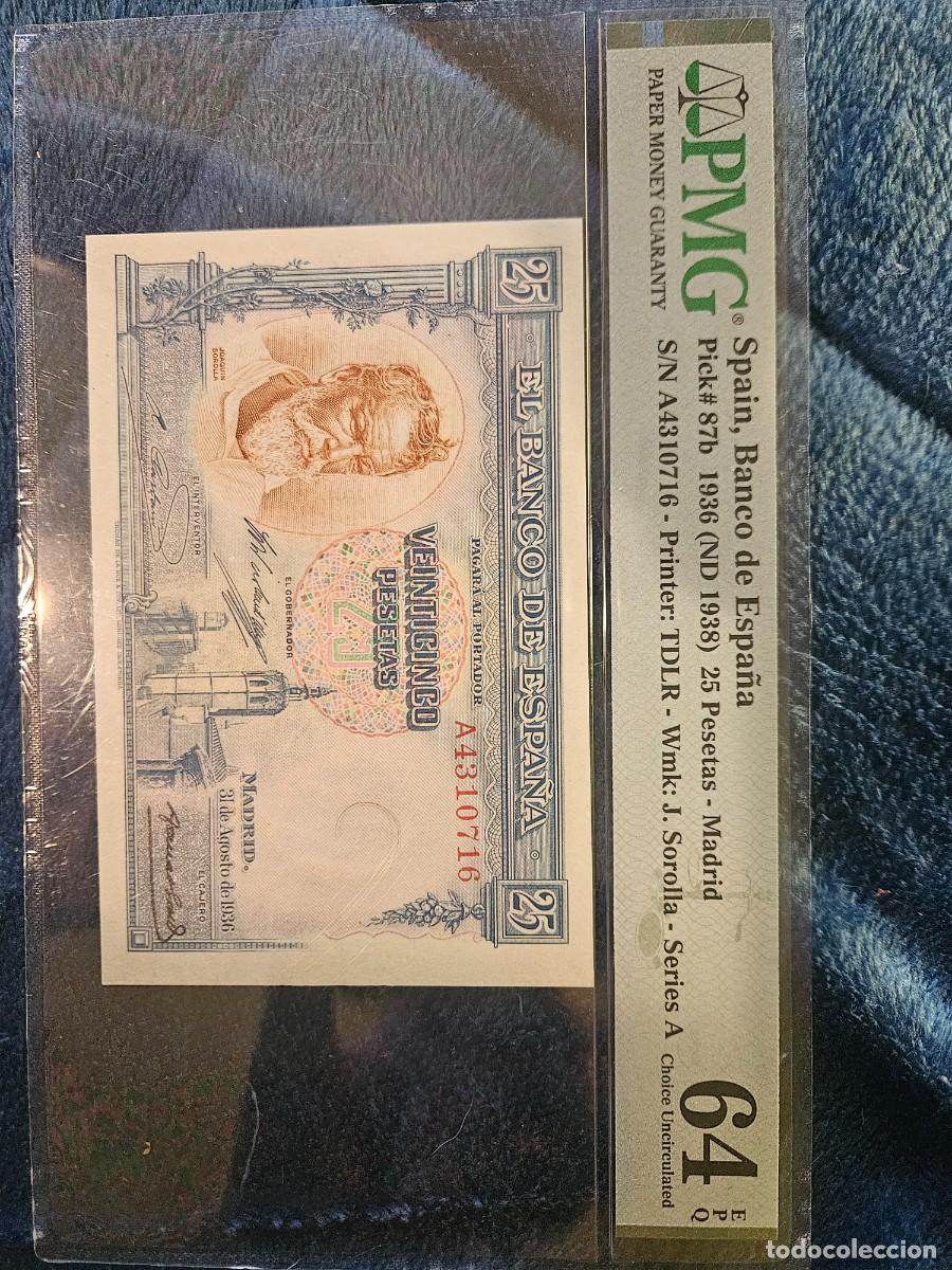 Billetes espa&ntilde;oles: Sorolla 25 pesetas pmg 64 - Foto 2