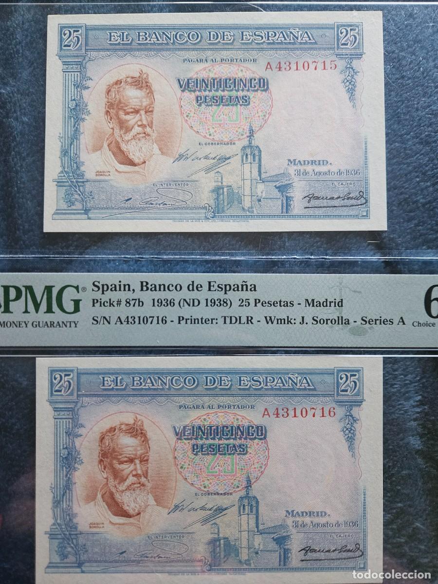 Billetes espa&ntilde;oles: Sorolla 25 pesetas pmg 64 - Foto 3
