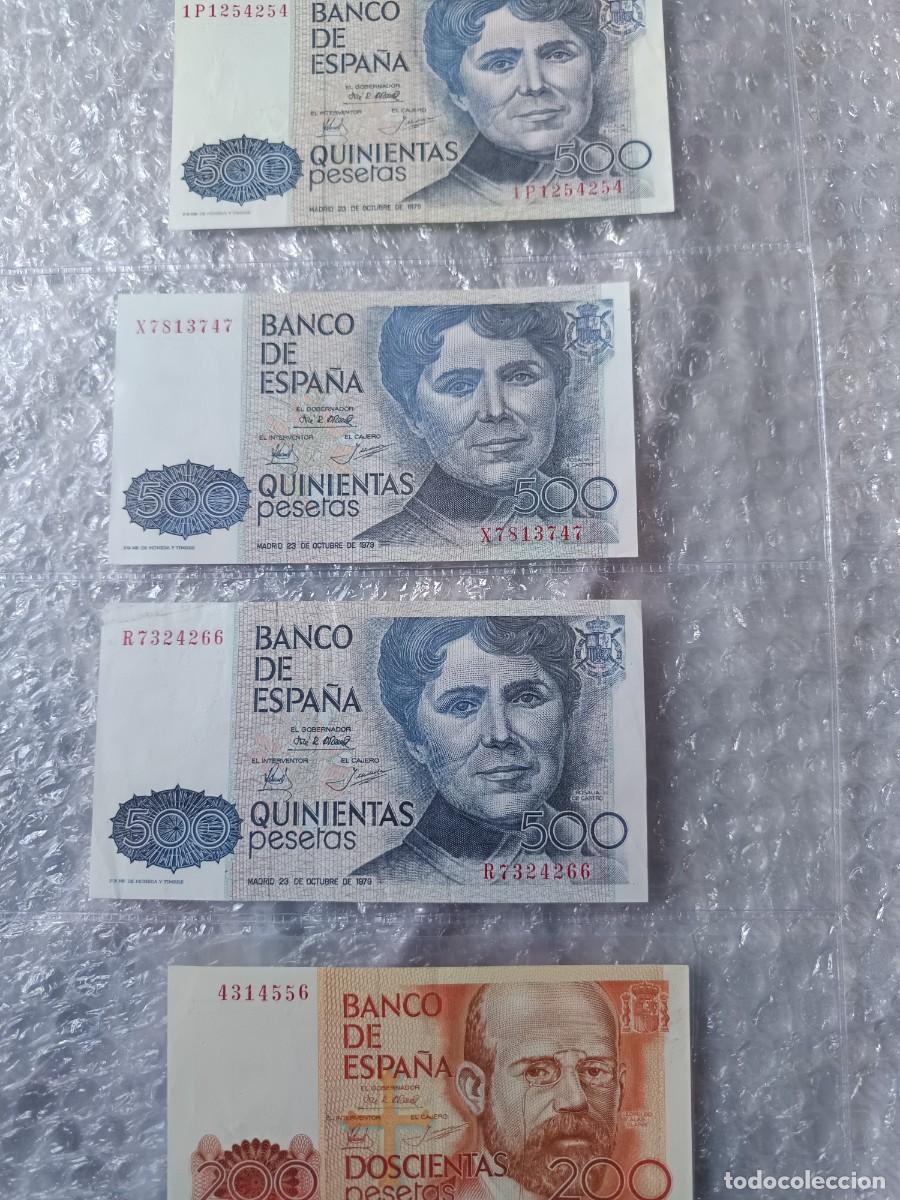 Notas espanholas: Lote de billetes de 500 pesetas 1979 200 pesetas 1980 sin serie