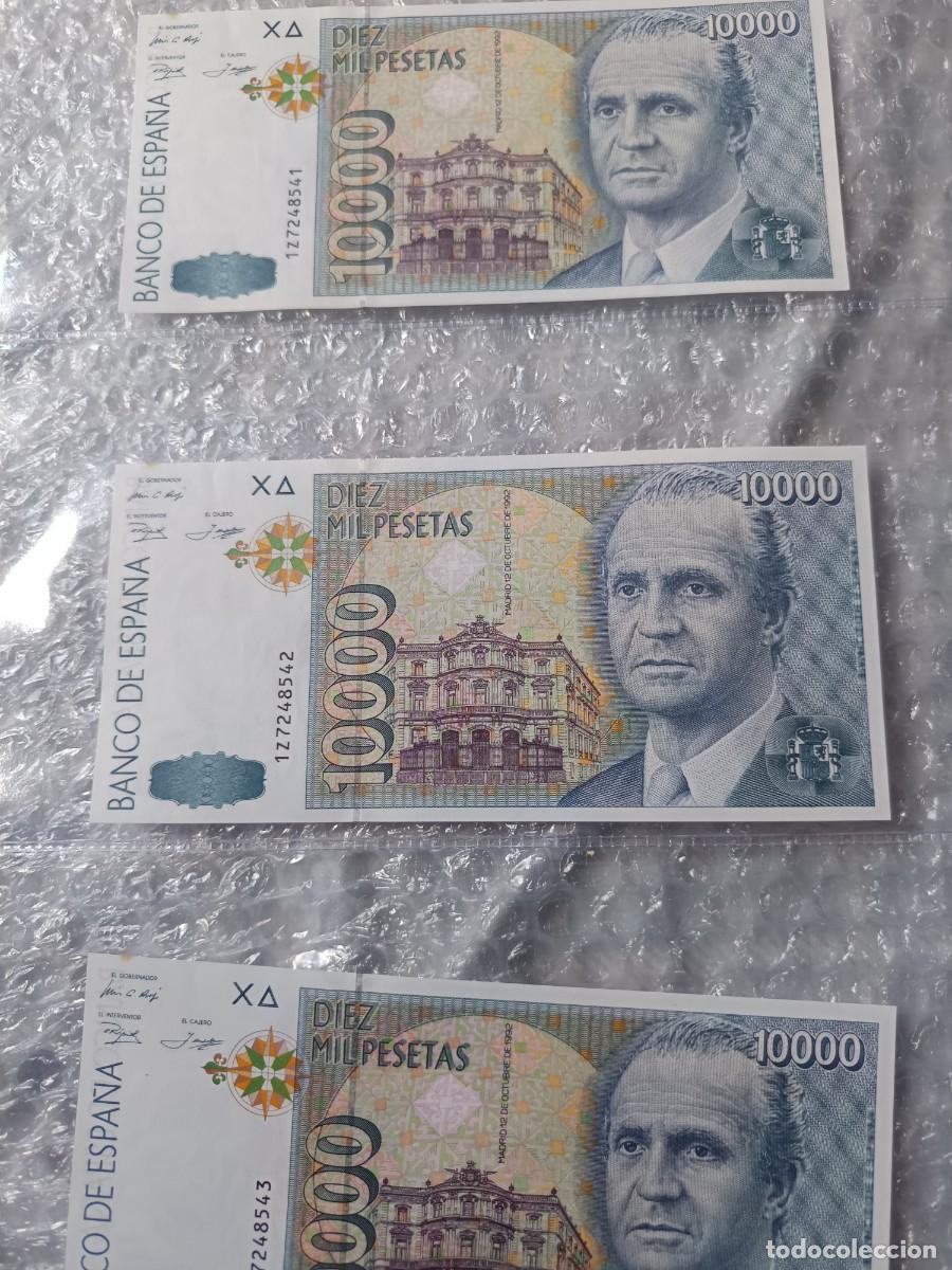 Billets espagnols: Trio de billetes correlativos de 10.000 pesetas sc