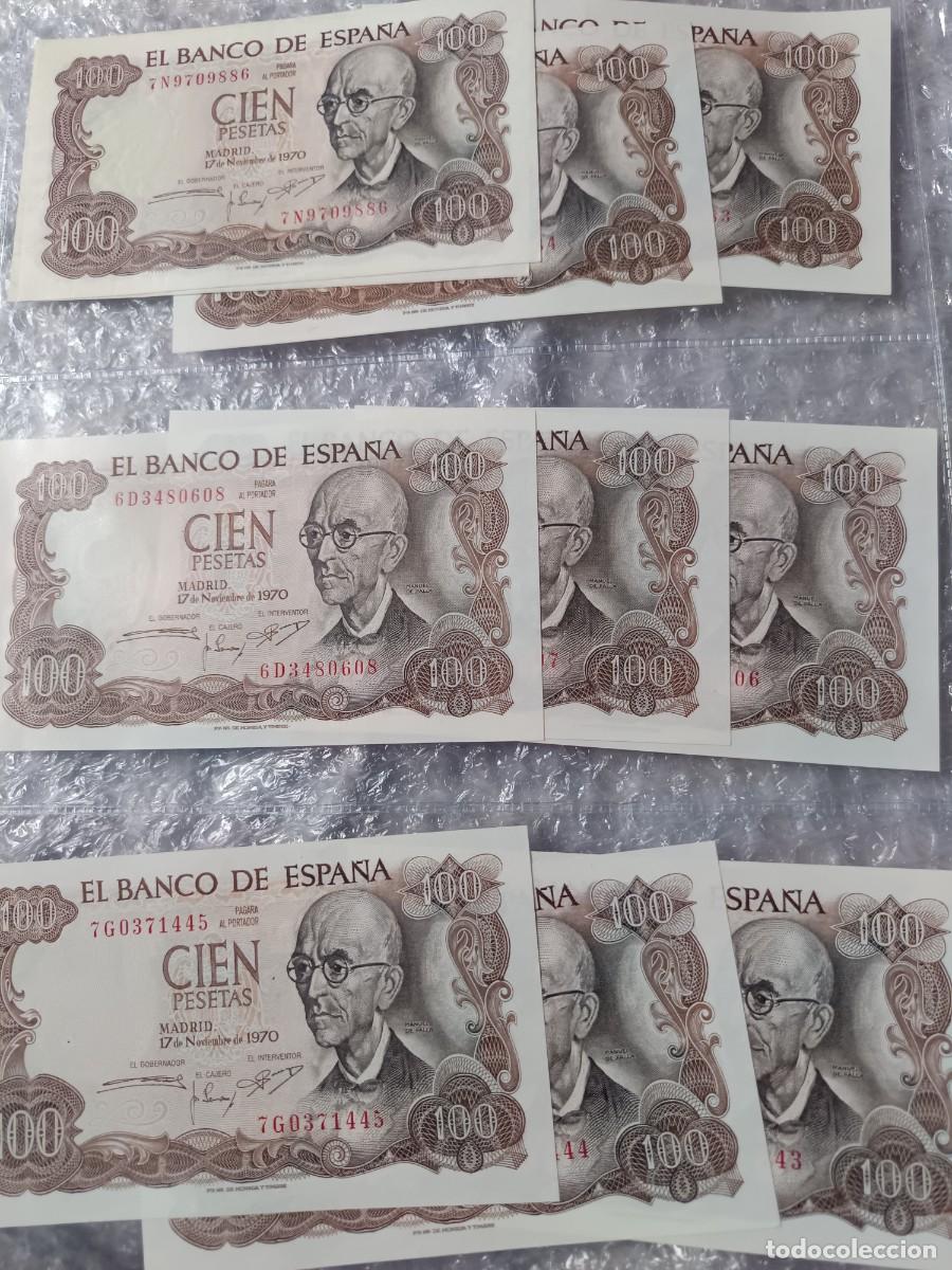 Notas espanholas: Lote de 10 billetes correlativos de 100 pesetas 1970 sc