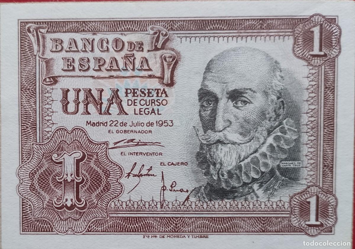 Billetes espa&ntilde;oles: BILLETE DE 1 PESETA 1953 MARQUES DE SANTA CRUZ S/S S/C ESCASO