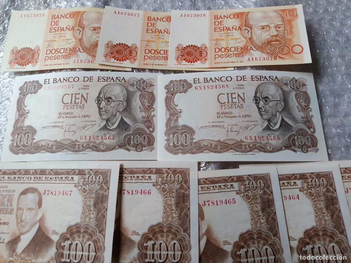 Notas espanholas: Lote de 10 billetes correlativos de 200 y 100 pesetas