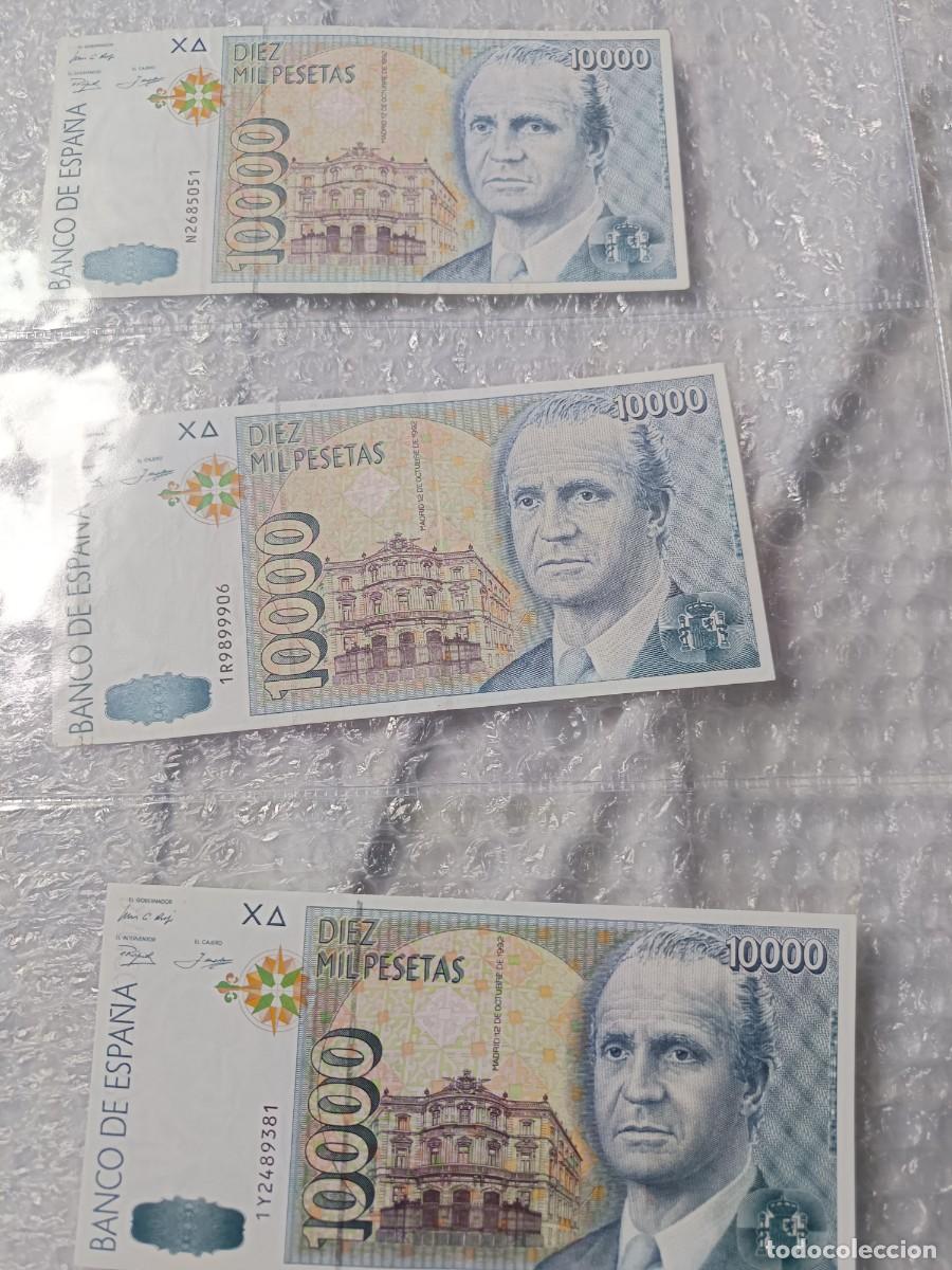 Billetes espa&ntilde;oles: Lote de 3 billetes 10.000 pesetas 1992