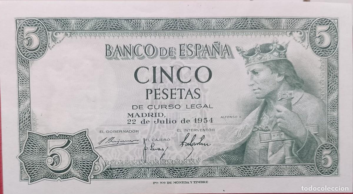 Billetes espa&ntilde;oles: BILLETE DE 5 PESETAS 1954 ALFONSO X EBC