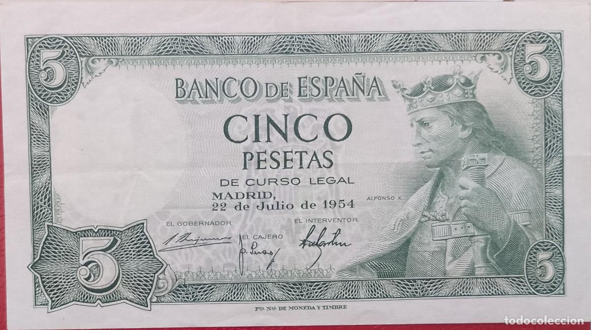 Billetes espa&ntilde;oles: BILLETE DE 5 PESETAS 1954 ALFONSO X EBC