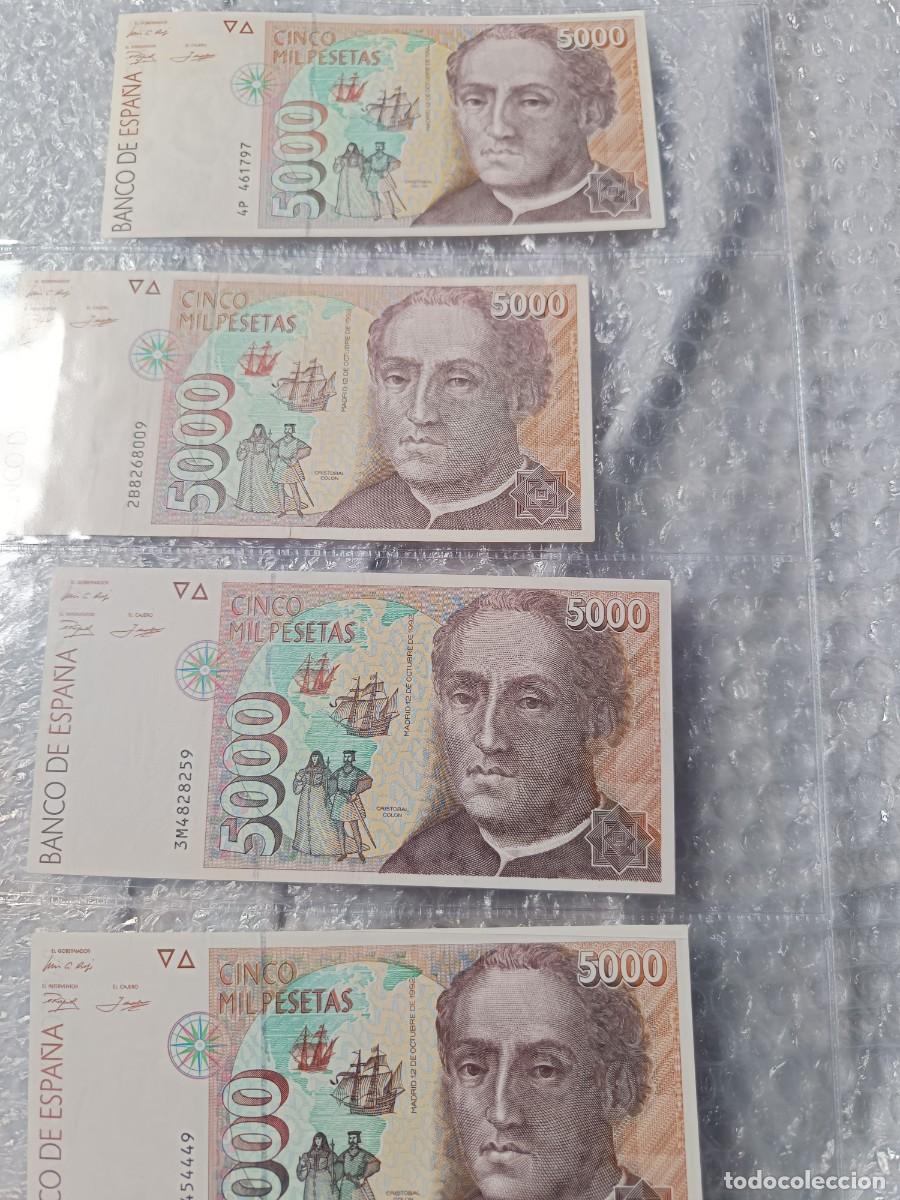 Billets espagnols: Lote 4 billetes de 5.000 pesetas 1992