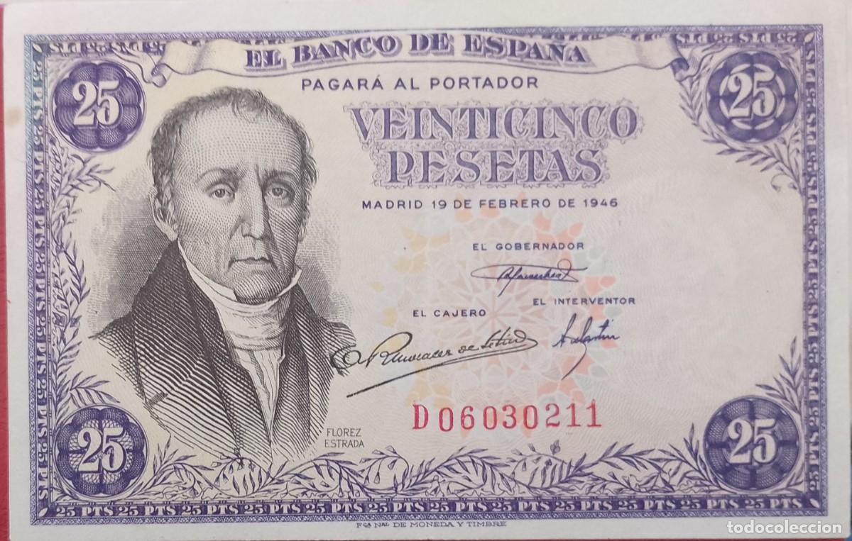 Billetes espa&ntilde;oles: BILLETE DE 25 PESETAS 1946 FLOREZ ESTRADA EBC