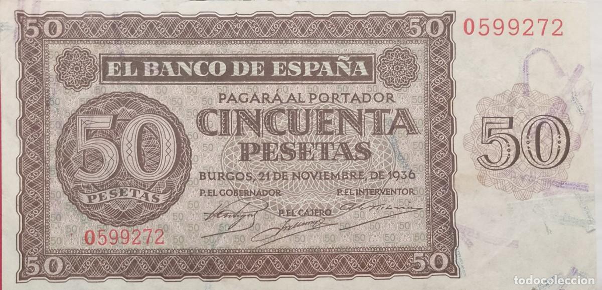 Billetes espa&ntilde;oles: BILLETE DE 50 PESETAS BURGOS 1936 S/C
