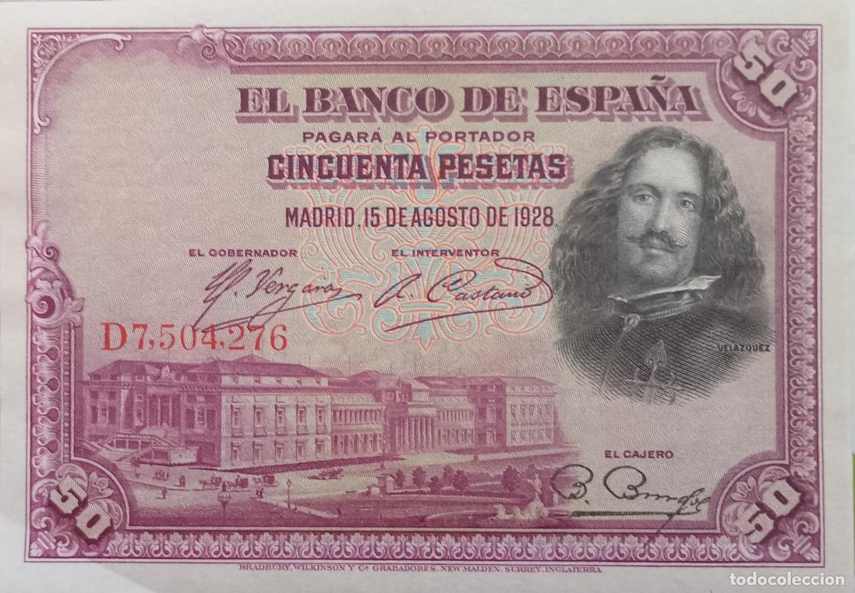 Billetes espa&ntilde;oles: BILLETE DE 50 PESETAS 1928 VELAZQUZ EBC
