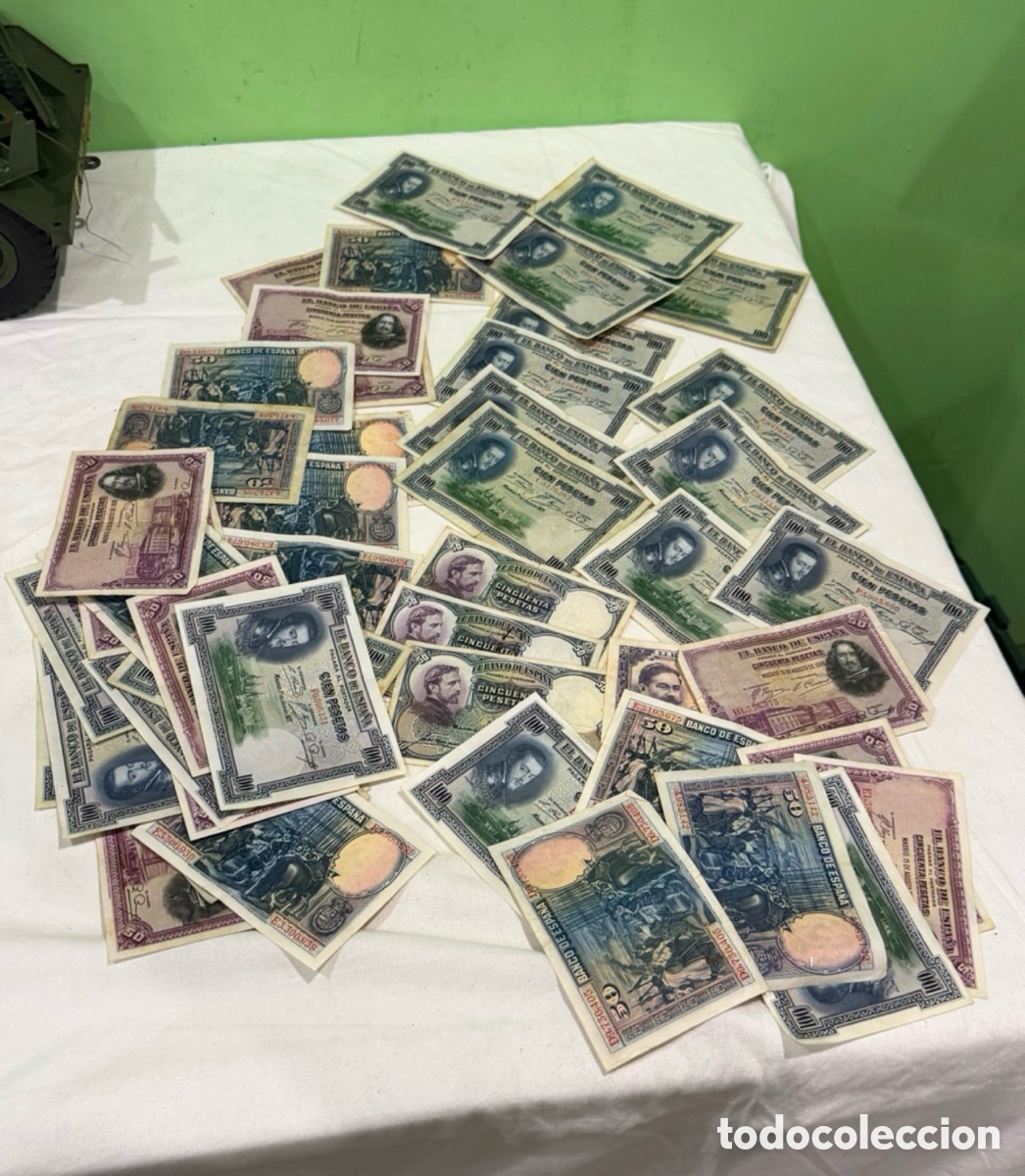 Spanish Banknotes: Lote 49 billetes antiguos Espa&ntilde;a originales colecci&oacute;n numism&aacute;tica