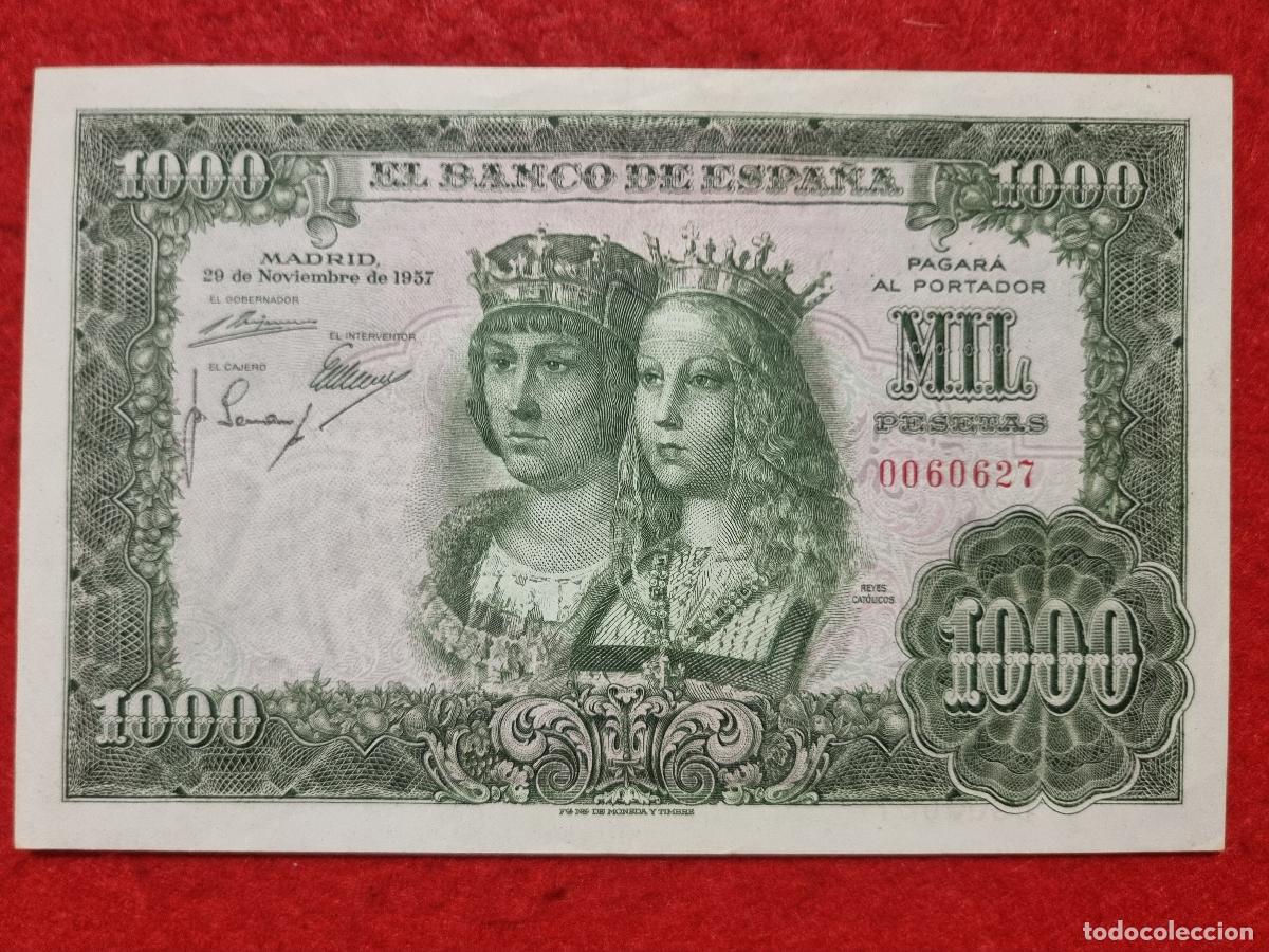Banconote spagnole: BILLETE 1000 PESETAS 1957 EBC OJO SIN SERIE MUY ESCASO ORIGINAL T627