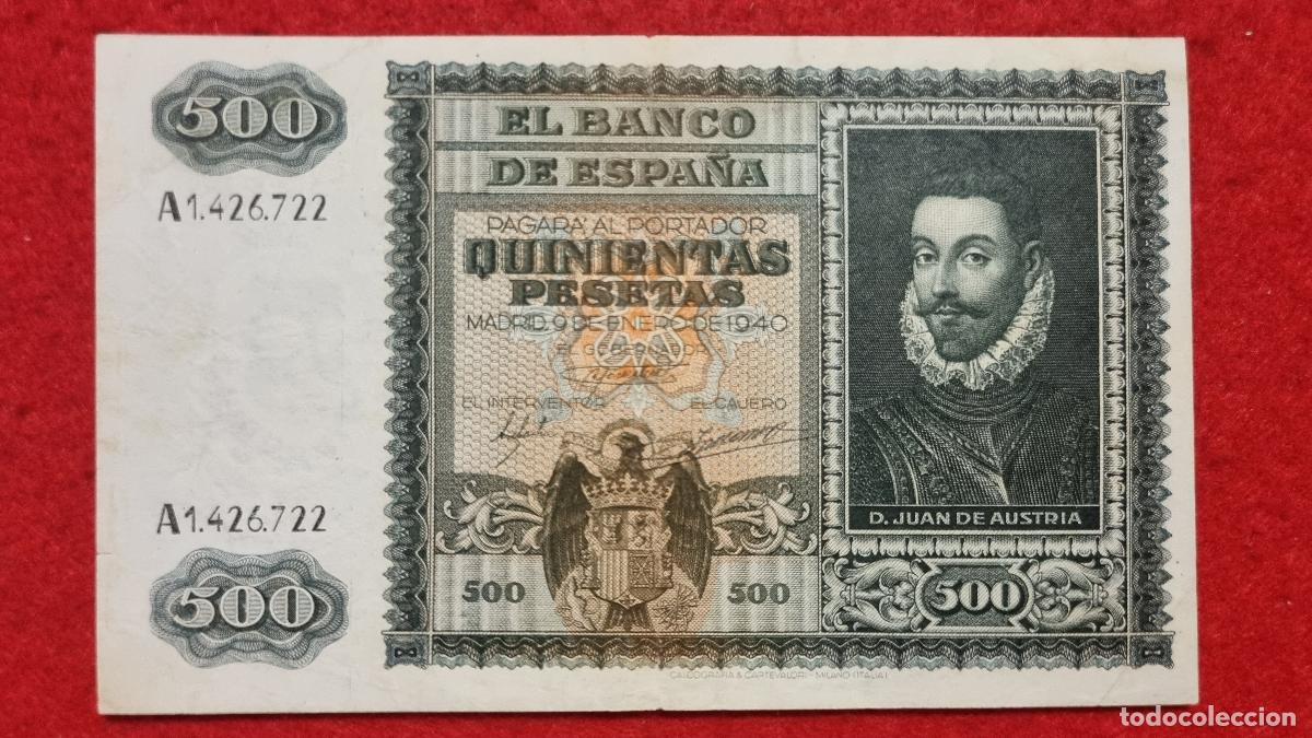 Billetes espa&ntilde;oles: BILLETE 500 PESETAS ENERO 1940 MBC+ SIN SERIE A ORIGINAL T722
