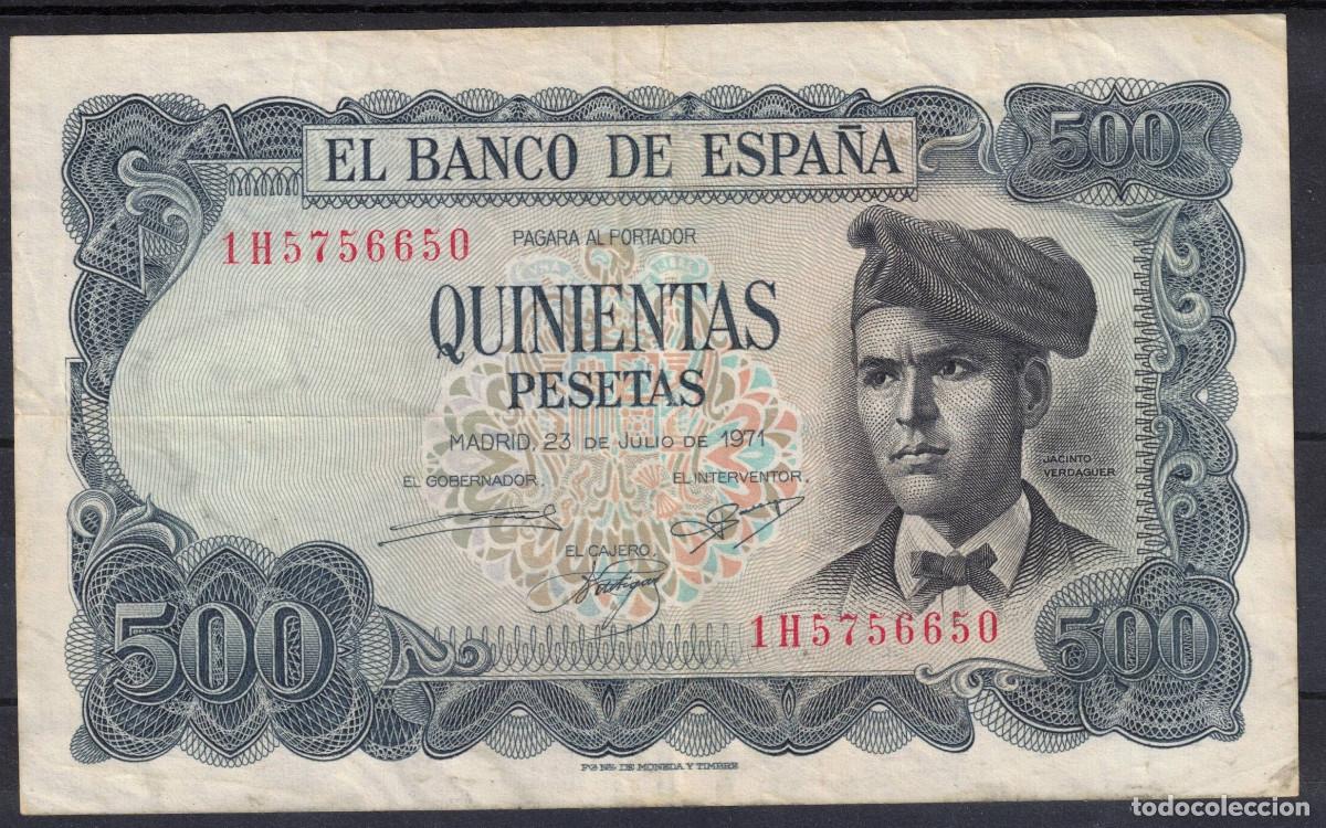 Billetes espa&ntilde;oles: BILLETE ESPA&Ntilde;A 500 PESETAS 1971 JACINTO VERDAGUER - SERIE 1H - BC+