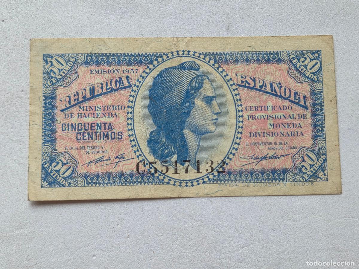 Billets espagnols: 50 CENTIMOS SERIE C REPUBLICA 1937