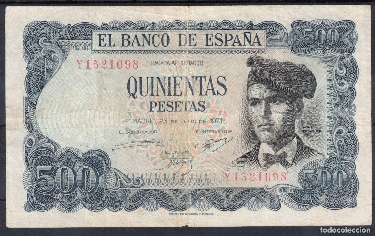 Billetes espa&ntilde;oles: BILLETE ESPA&Ntilde;A 500 PESETAS 1971 JACINTO VERDAGUER - SERIE Y - BC+