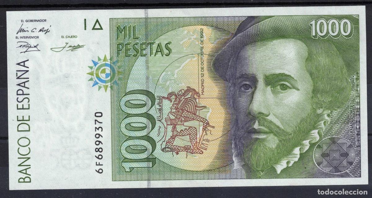 Billetes espa&ntilde;oles: BILLETE ESPA&Ntilde;A 1000 PESETAS A&Ntilde;O 1992 HERNAN CORTES - SERIE 6F - SIN CIRCULAR