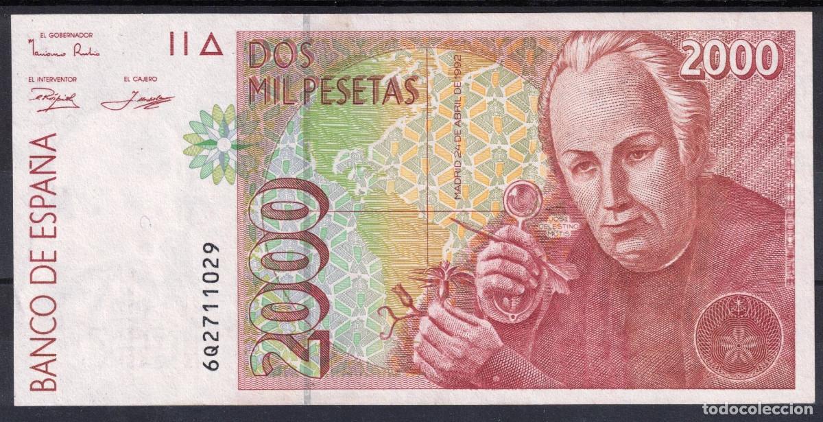 Billetes espa&ntilde;oles: BILLETE ESPA&Ntilde;A 2000 PESETAS A&Ntilde;O 1992 JOSE CELESTINO MUTIS SERIE 6Q SIN CIRCULAR