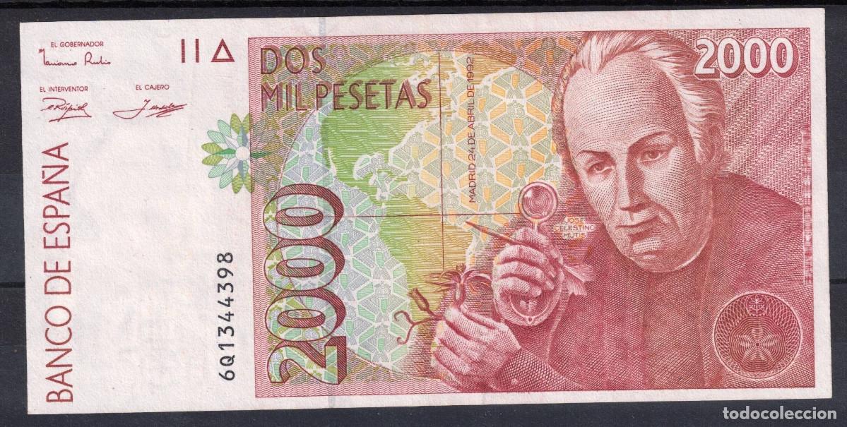 Billetes espa&ntilde;oles: BILLETE ESPA&Ntilde;A 2000 PESETAS A&Ntilde;O 1992 JOSE CELESTINO MUTIS SERIE 6Q SIN CIRCULAR