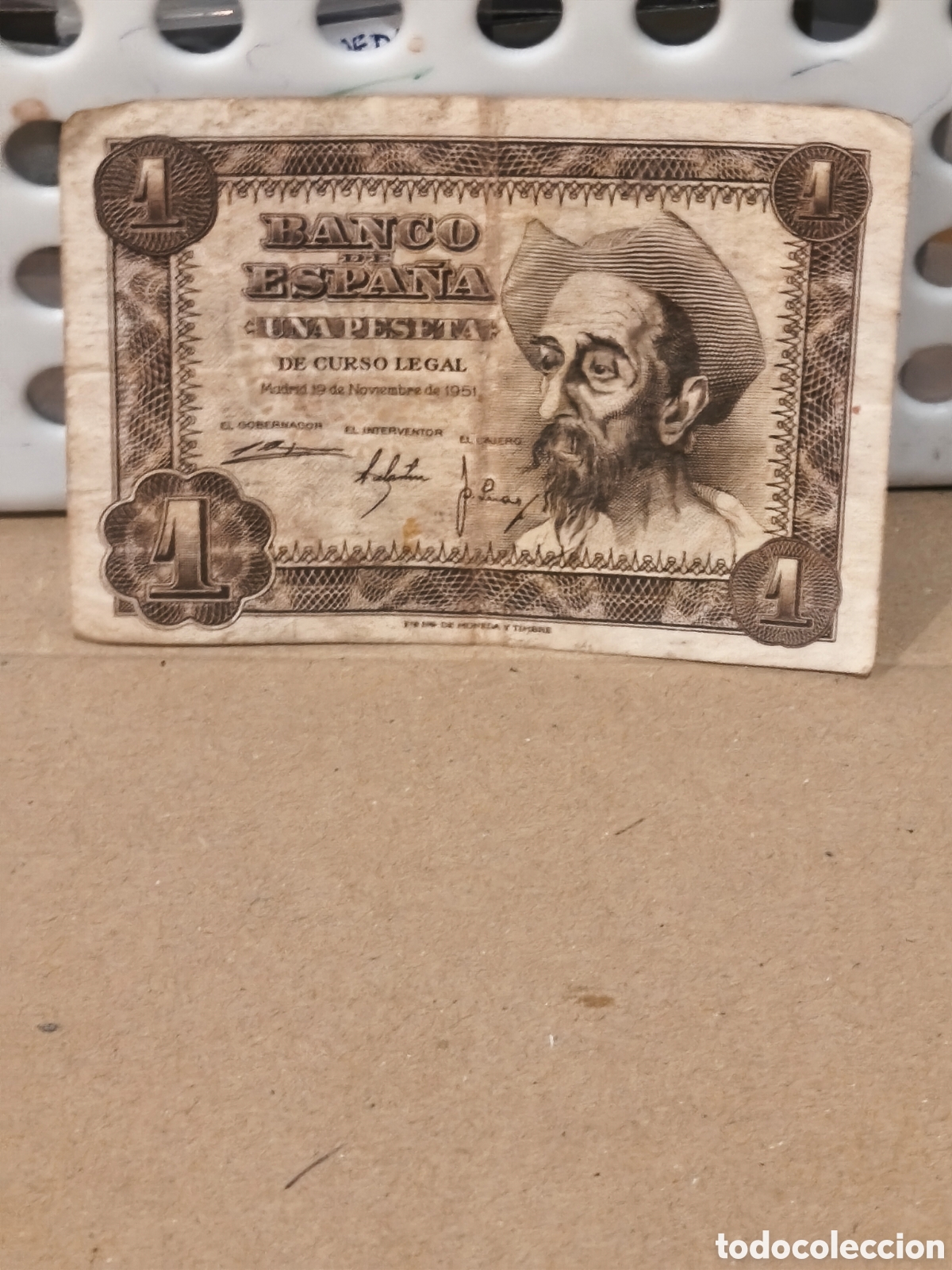 Billets espagnols: Billete circulado de Espa&ntilde;a 1 pts de 1951 ,bc ver