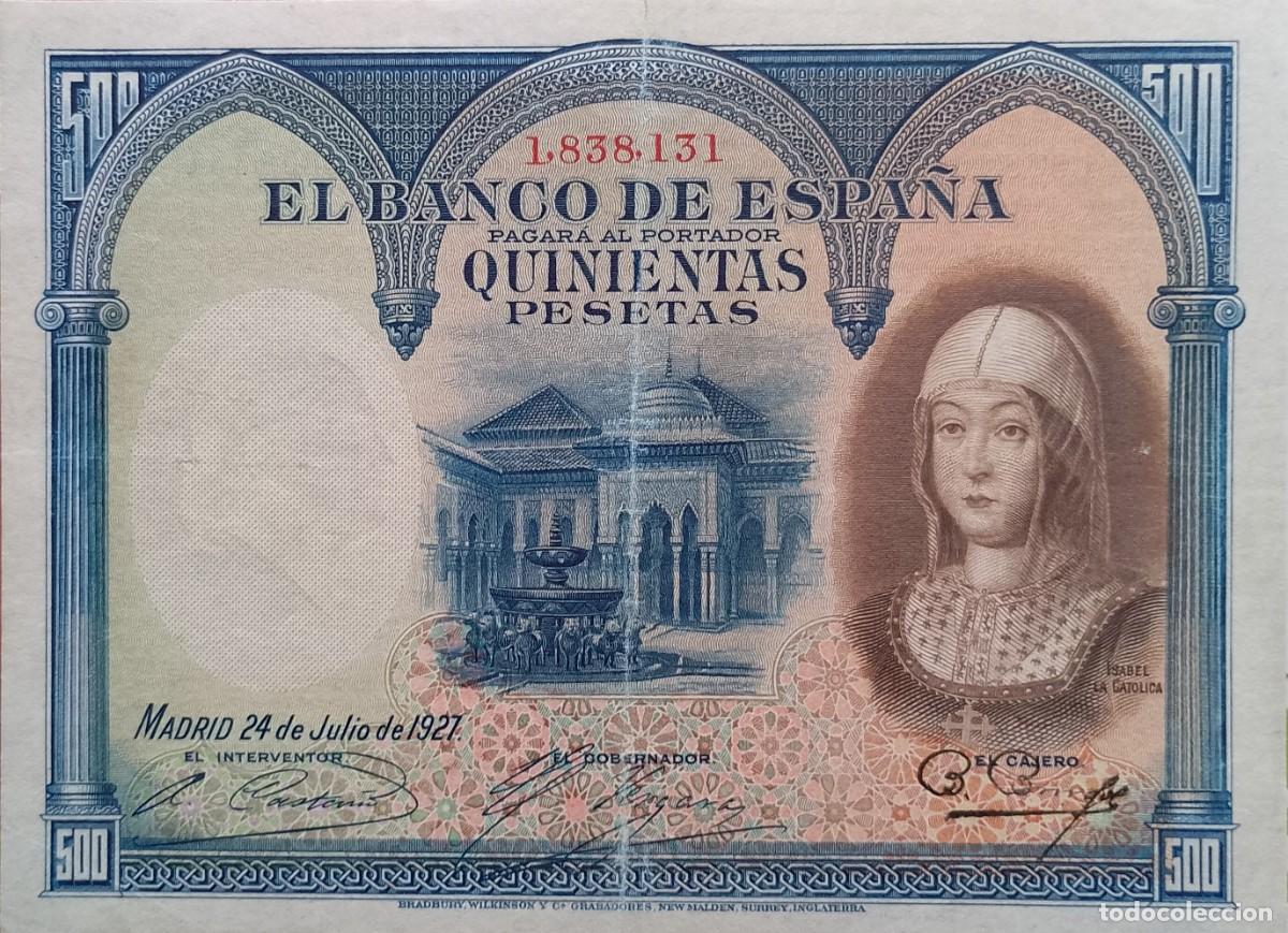 Billetes espa&ntilde;oles: BILLETE DE 500 PESETAS 1927 ISABEL LA CATOLICA MBC